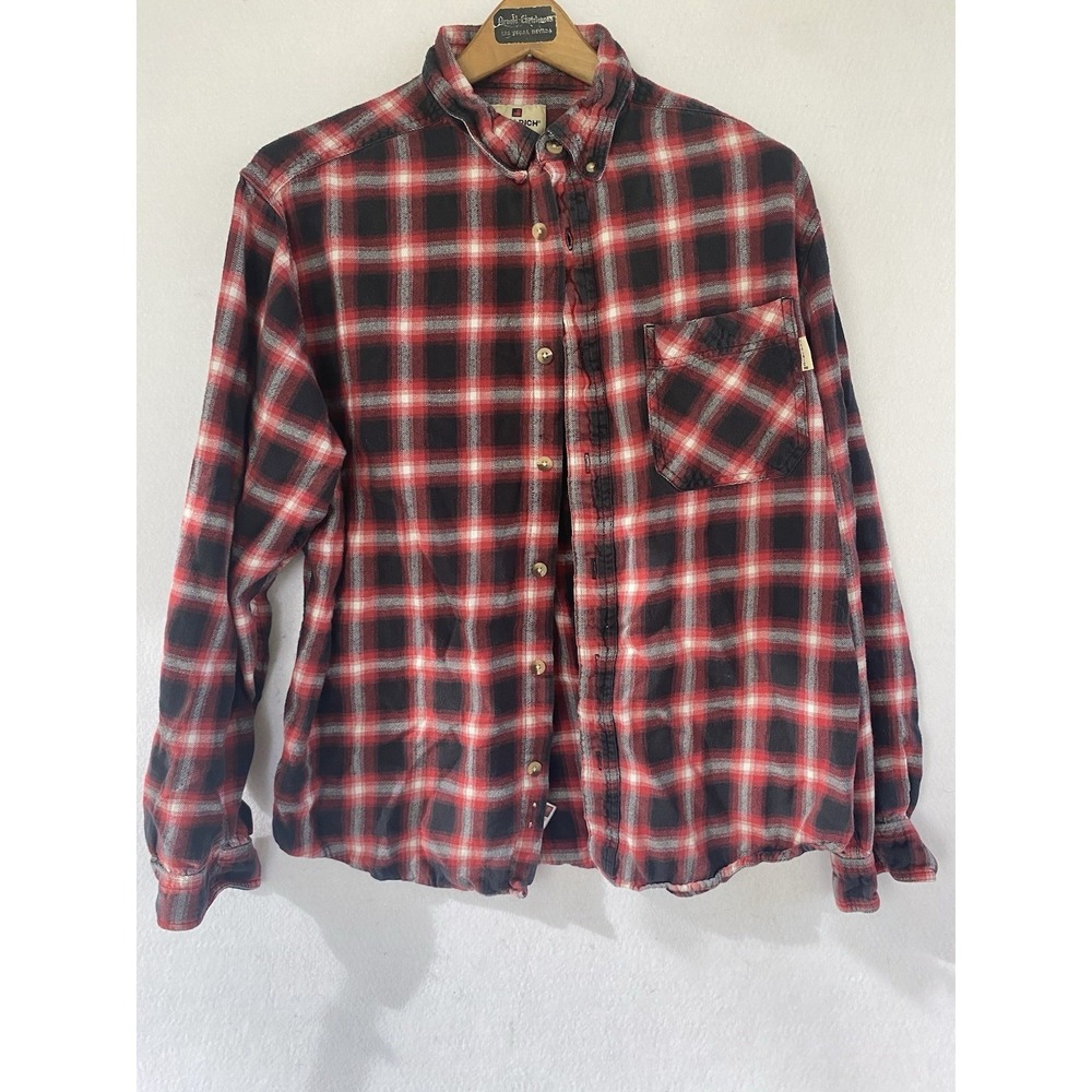 Woolrich Flannel Red Shirt Mens Large Outdoor Casual Comfort